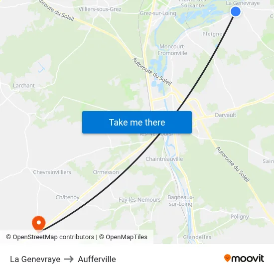 La Genevraye to Aufferville map