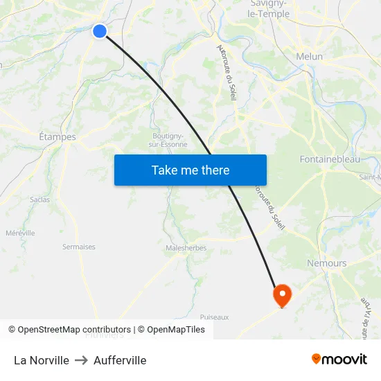 La Norville to Aufferville map