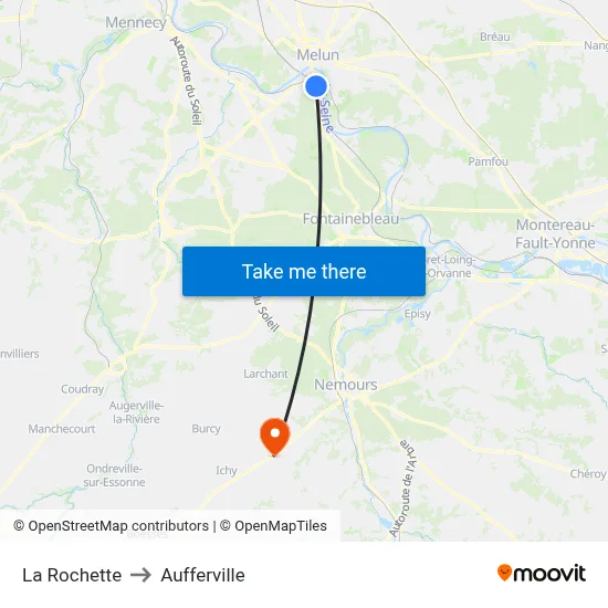 La Rochette to Aufferville map