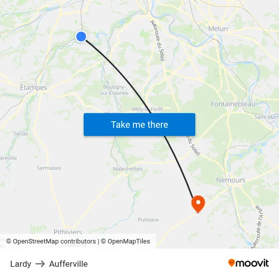 Lardy to Aufferville map