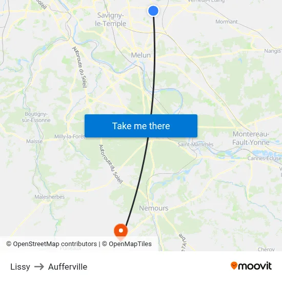 Lissy to Aufferville map