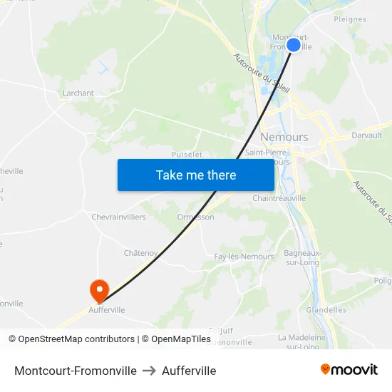 Montcourt-Fromonville to Aufferville map