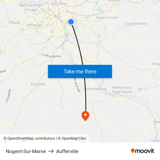 Nogent-Sur-Marne to Aufferville map