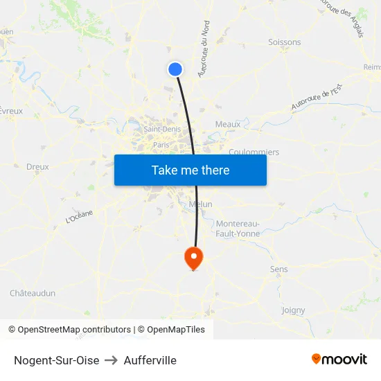 Nogent-Sur-Oise to Aufferville map