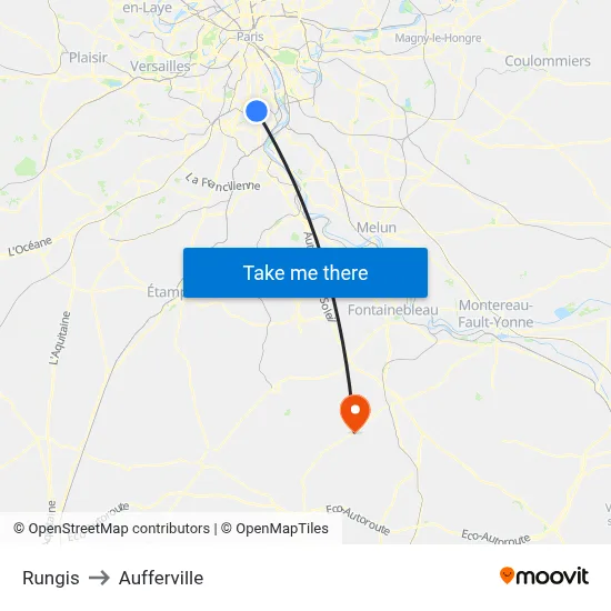 Rungis to Aufferville map