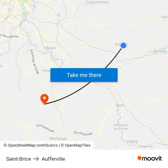 Saint-Brice to Aufferville map