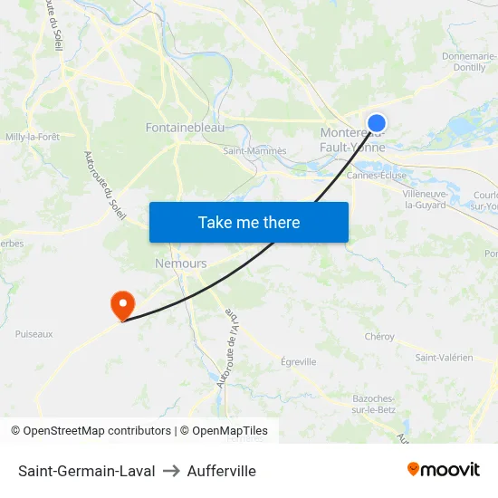 Saint-Germain-Laval to Aufferville map