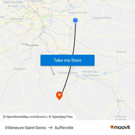 Villeneuve-Saint-Denis to Aufferville map