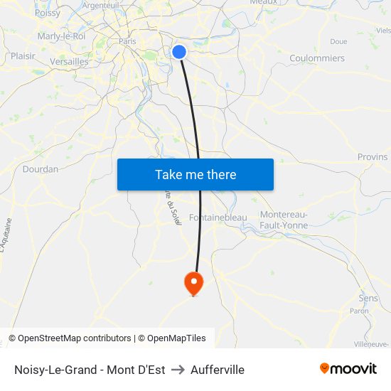 Noisy-Le-Grand - Mont D'Est to Aufferville map