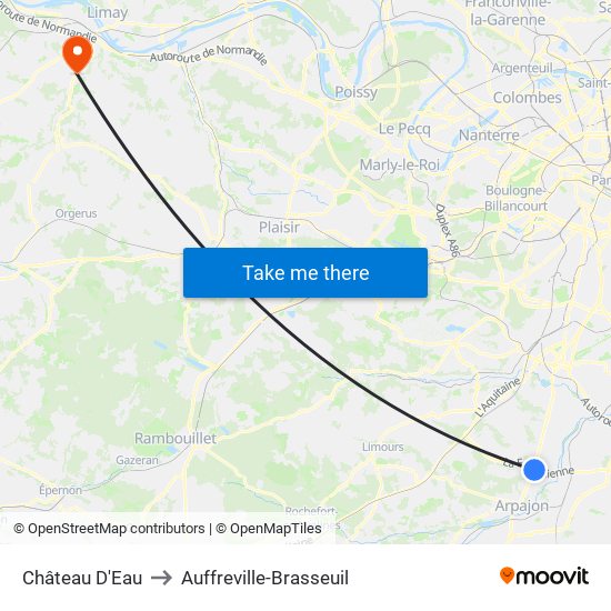 Château D'Eau to Auffreville-Brasseuil map
