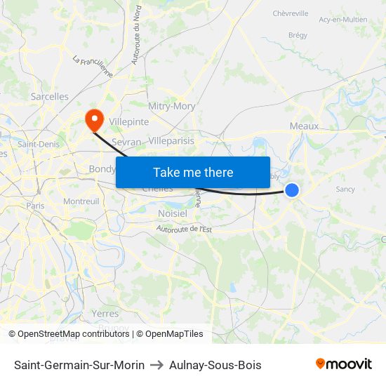 Saint-Germain-Sur-Morin to Aulnay-Sous-Bois map