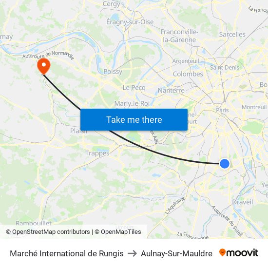 Marché International de Rungis to Aulnay-Sur-Mauldre map