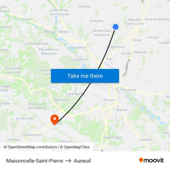 Maisoncelle-Saint-Pierre to Auneuil map