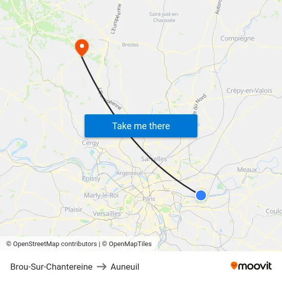 Brou-Sur-Chantereine to Auneuil map