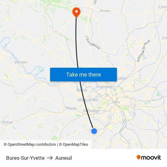 Bures-Sur-Yvette to Auneuil map