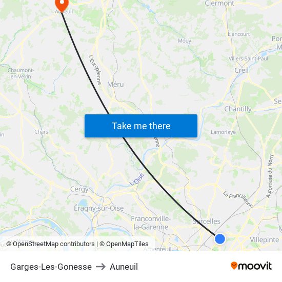 Garges-Les-Gonesse to Auneuil map