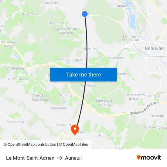 Le Mont-Saint-Adrien to Auneuil map
