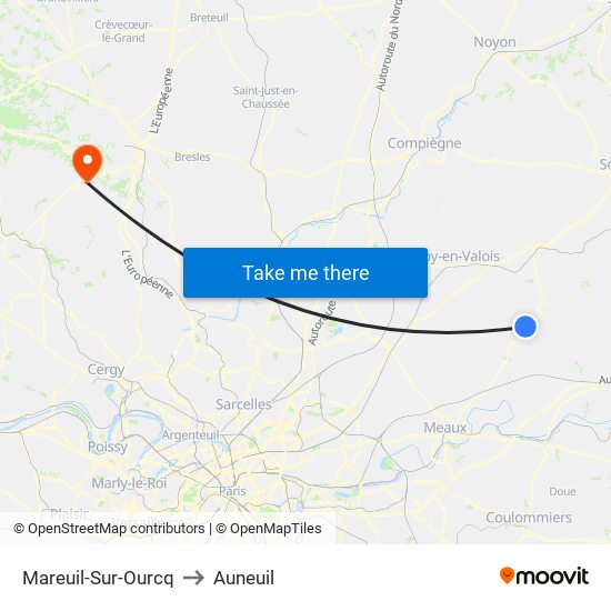 Mareuil-Sur-Ourcq to Auneuil map