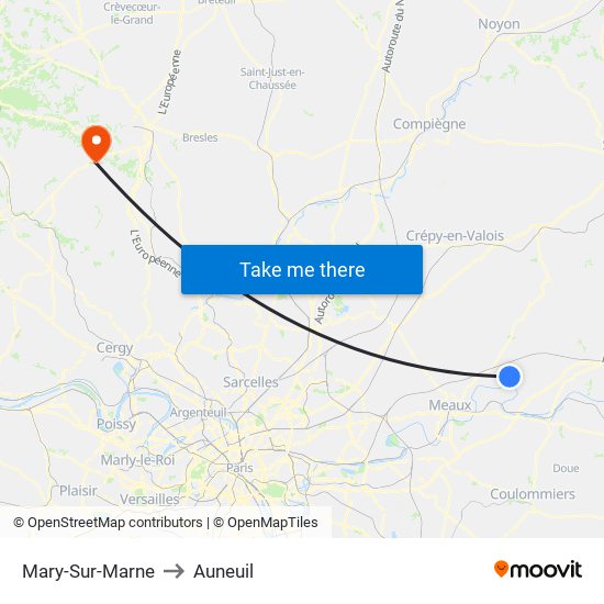 Mary-Sur-Marne to Auneuil map