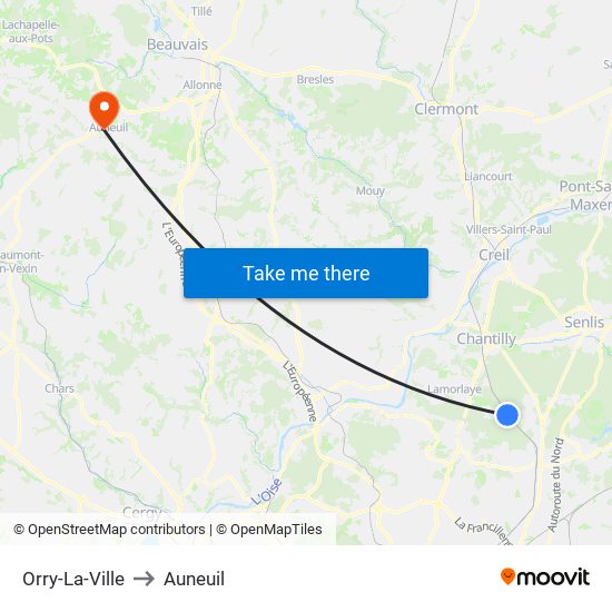Orry-La-Ville to Auneuil map