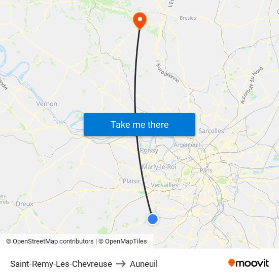 Saint-Remy-Les-Chevreuse to Auneuil map