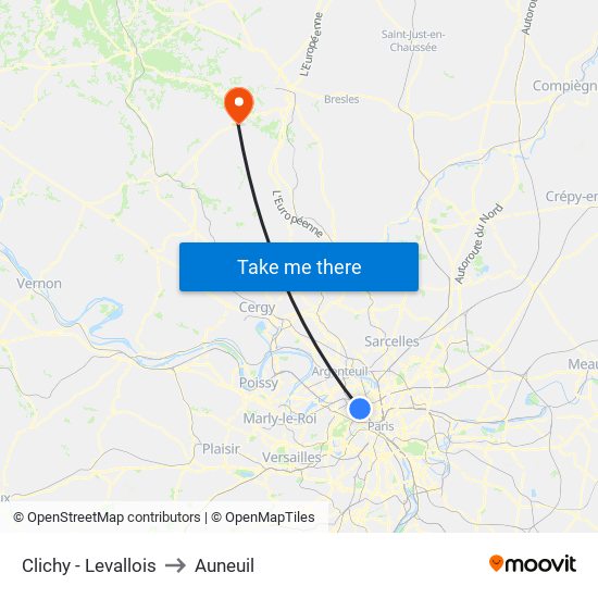 Clichy - Levallois to Auneuil map