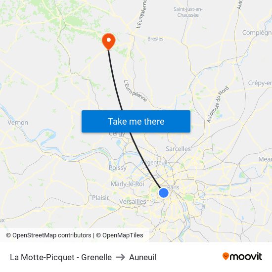 La Motte-Picquet - Grenelle to Auneuil map
