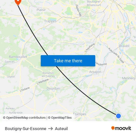 Boutigny-Sur-Essonne to Auteuil map
