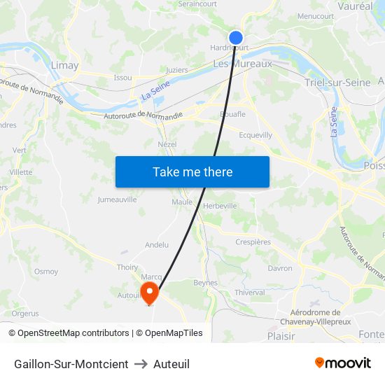 Gaillon-Sur-Montcient to Auteuil map