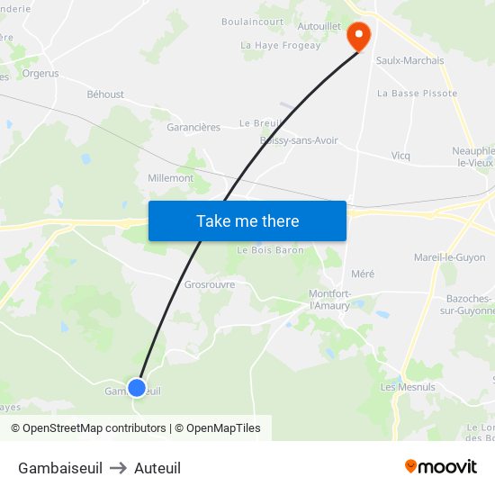 Gambaiseuil to Auteuil map