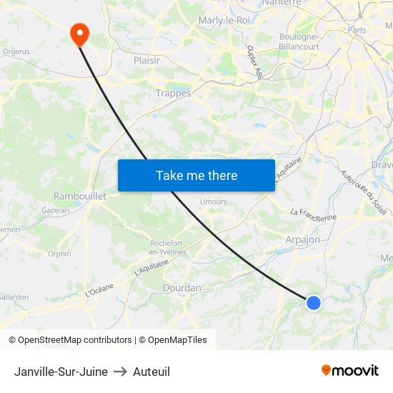 Janville-Sur-Juine to Auteuil map
