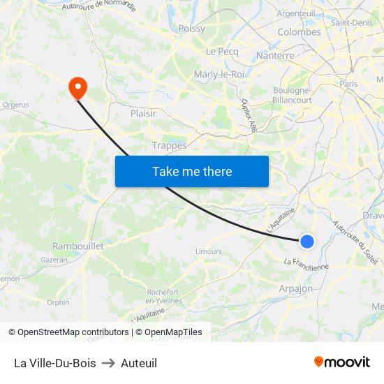 La Ville-Du-Bois to Auteuil map