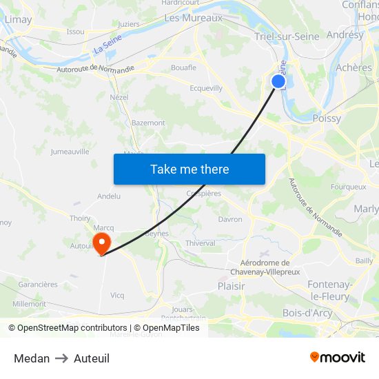 Medan to Auteuil map