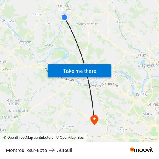 Montreuil-Sur-Epte to Auteuil map
