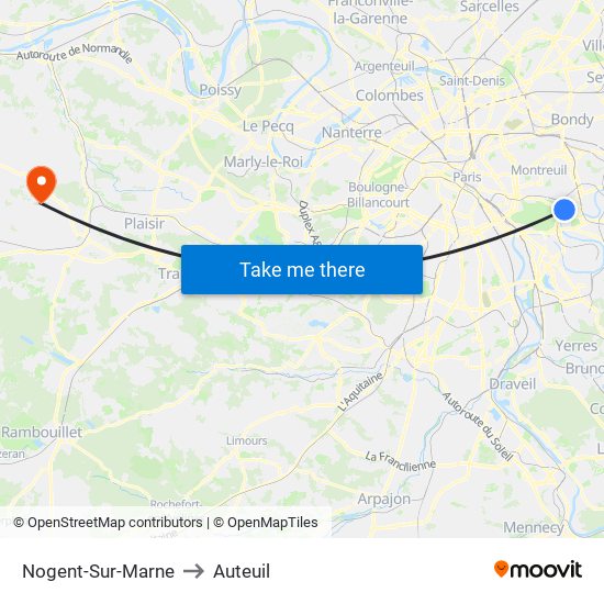 Nogent-Sur-Marne to Auteuil map