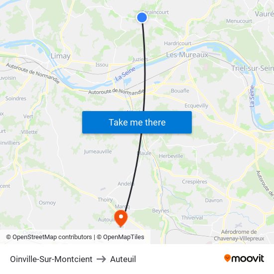 Oinville-Sur-Montcient to Auteuil map
