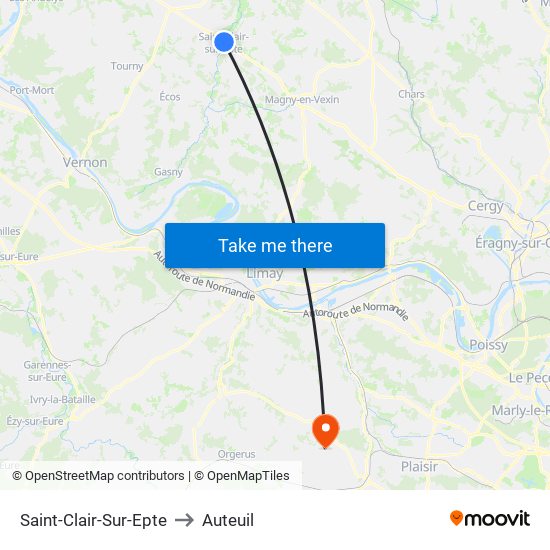 Saint-Clair-Sur-Epte to Auteuil map