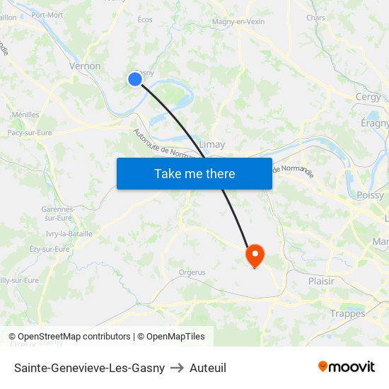 Sainte-Genevieve-Les-Gasny to Auteuil map