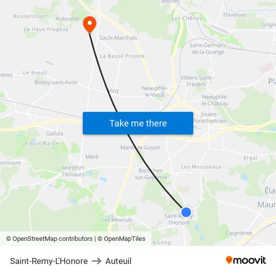 Saint-Remy-L'Honore to Auteuil map