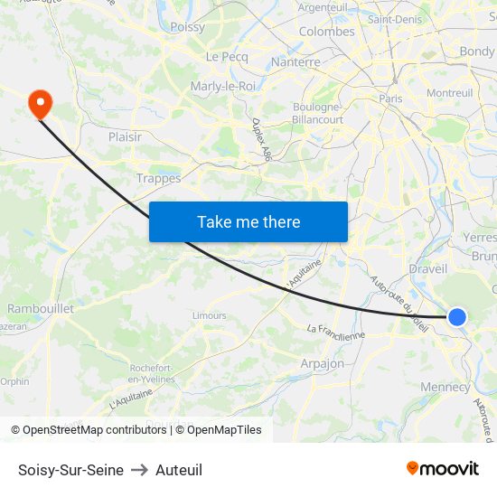 Soisy-Sur-Seine to Auteuil map