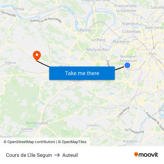Cours de L'Ile Seguin to Auteuil map