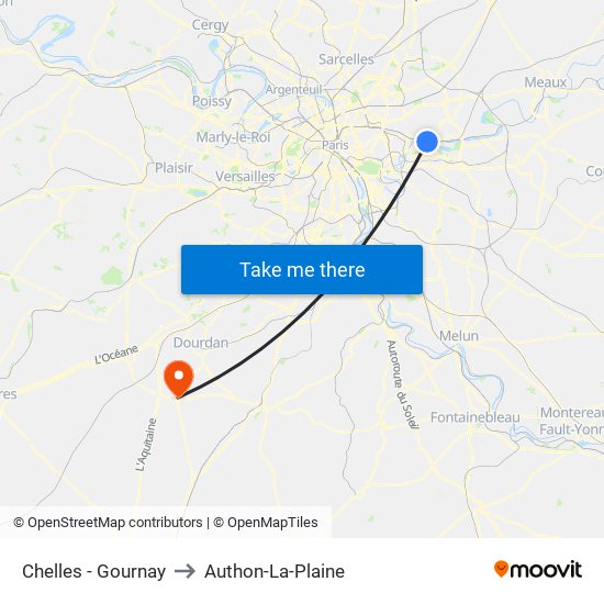 Chelles - Gournay to Authon-La-Plaine map