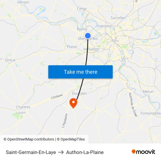 Saint-Germain-En-Laye to Authon-La-Plaine map