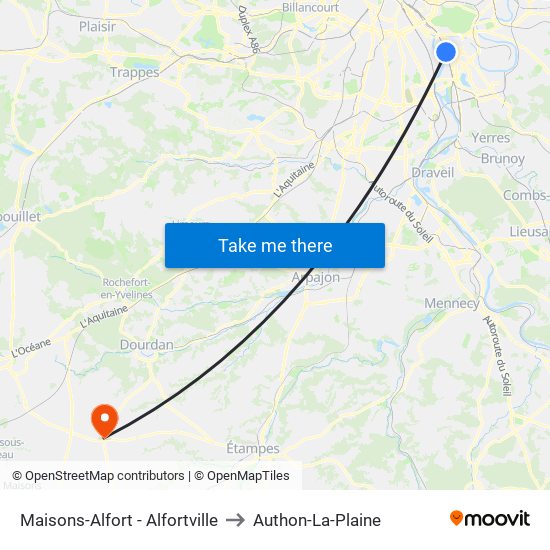 Maisons-Alfort - Alfortville to Authon-La-Plaine map