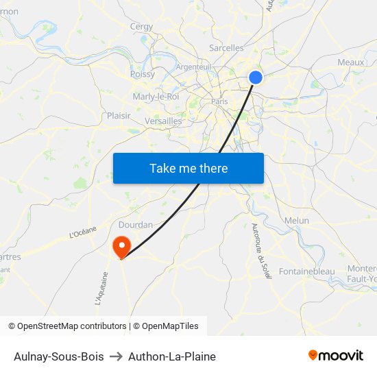 Aulnay-Sous-Bois to Authon-La-Plaine map