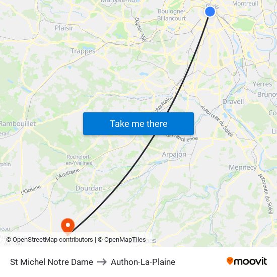 St Michel Notre Dame to Authon-La-Plaine map