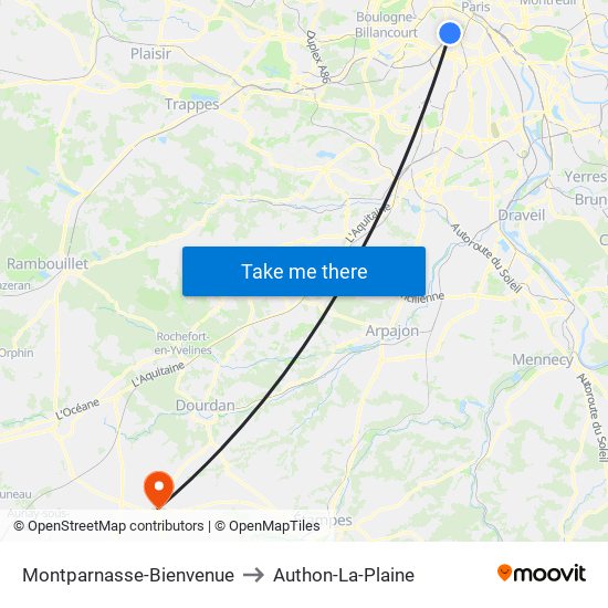 Montparnasse-Bienvenue to Authon-La-Plaine map