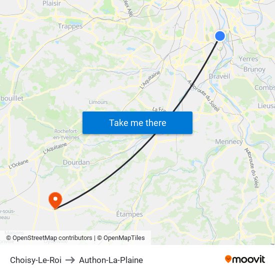 Choisy-Le-Roi to Authon-La-Plaine map