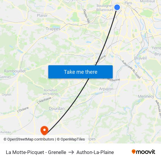 La Motte-Picquet - Grenelle to Authon-La-Plaine map