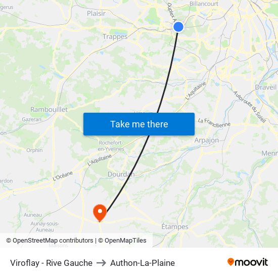 Viroflay - Rive Gauche to Authon-La-Plaine map